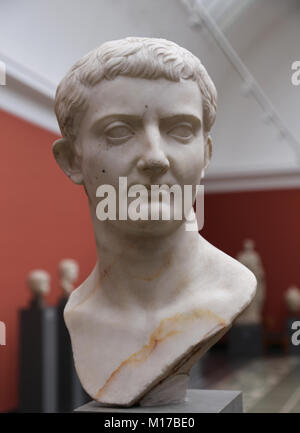 Tiberius (42 v. Chr.-37 n. Chr.) Römischer Kaiser (14. bis 37 AD) aus Fayum, Ägypten. Marmor kopiert von 1 st. C AD. NY Carlsberg Glyptotek. Dänemark Stockfoto