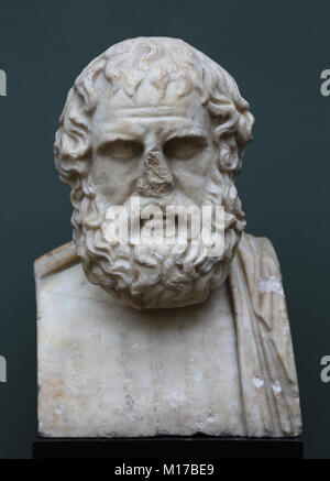 Euripides (480 - 406 V.CHR.) tragischen Dichter des klassischen Athen. Römische Kopie eines griechischen Originals C 270 v. Chr.. Marmor. Kopenhagen. Stockfoto