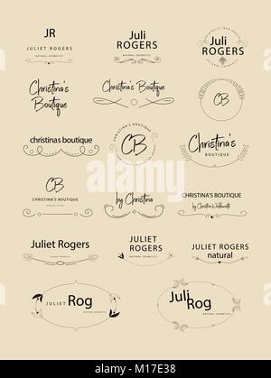 Retro Vintage Abzeichen oder Logos. Vektor Design Elemente, Zeichen, Logos, Identität, Etiketten, Abzeichen und Objekte. Stock Vektor