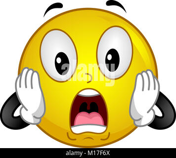 Smiley, Emoticons. Gesichtsausdruck. Überrascht emotionalen Ausdruck ...