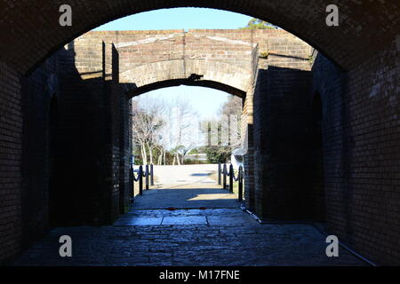 Eingang/Ausgang an einen amerikanischen Bürgerkrieg Festung Stockfoto