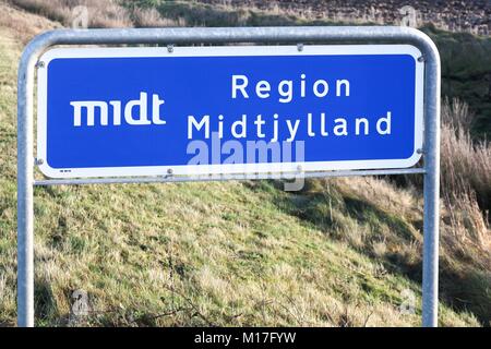 Dänemark Region namens Midyjylland in der Dänischen Straße in Dänemark Stockfoto
