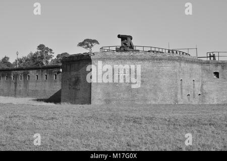 Die äußeren Mauern einer Festung während des Amerikanischen Bürgerkrieges Stockfoto