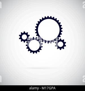Zahnräder auf einem weißen Hintergrund. Arbeiten. Vector Illustration Stock Vektor