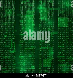 Matrix. codierte Bitstreams. Grüne vector Hintergrund Stock Vektor