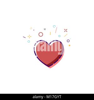 Konzept Herz Symbol. Thin Line flach Herz Design. Happy Valentines Tag Karte. Vector Illustration Stock Vektor