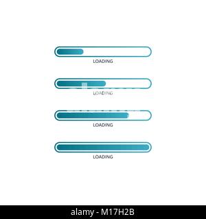 Fortschritte der Ladebalken. Vector Illustration auf weißem Hintergrund Stock Vektor