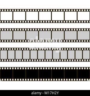 Filmstreifen. Sammlung von Film für die Kamera. Kino frame. Vector Illustration. Vorlage von Negativen auf weißem Hintergrund Stock Vektor