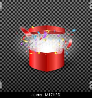 Konzept der Geschenkkarton für Frauen auf transparentem Hintergrund isoliert. Happy Valentines Tag oder birsday. Vector Illustration Stock Vektor