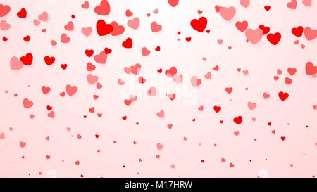 Herz Konfetti. Herz Hintergrund für Design, Plakat, Einladung Hochzeit, Muttertag, Valentinstag, Tag der Frauen, Karte. Vector Illustration Amour Zurück Stock Vektor