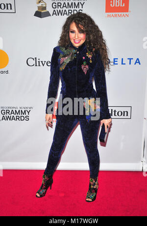 New York, NY, USA. 27 Jan, 2018. Thalia am Clive Davis und Recording Academy Pre-Grammy Gala und Grammy Gruß zu Industrie Ikonen Ehren Jay-Z am 27. Januar 2018 in New York City. Quelle: John Palmer/Medien Punch/Alamy leben Nachrichten Stockfoto