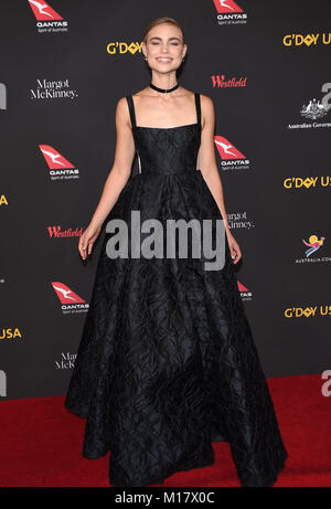 Los Angeles, Kalifornien, USA. 27 Jan, 2018. Lucy Fry kommt für die G'day USA schwarzer Riegel Gala 2018 im Intercontinental Los Angeles Downtown Hotel. Credit: Lisa O'Connor/ZUMA Draht/Alamy leben Nachrichten Stockfoto