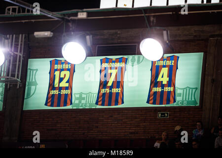 Barcelona, Spanien. 28 Jan, 2018. Palau Blaugrana, 28. Januar Match zwischen dem FC Barcelona Lassa und Divina Joventut. Liga Endesa. Credit: UKKO Images/Alamy leben Nachrichten Stockfoto