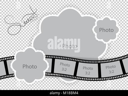 Bilderrahmen für süsses Baby und Familie Album. Vector Illustration. Stock Vektor