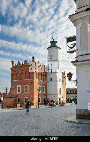 Rathaus am Alten Markt, Sandomierz, swietokrzyskie Westpommern, Polen, Europa. Stockfoto