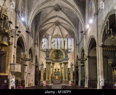 Sanctuary, Basilika, der Basilika dels Sants Martirs nur Ich bin Pastor, Barcelona, Katalonien, Spanien Stockfoto