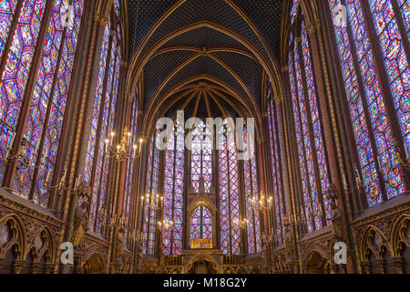 Kapelle Sainte-Chapelle, Innenansicht, Île de la Cité, Paris, Frankreich Stockfoto