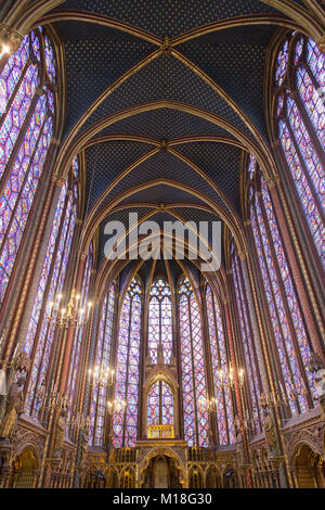 Kapelle Sainte-Chapelle, Innenansicht, Île de la Cité, Paris, Frankreich Stockfoto