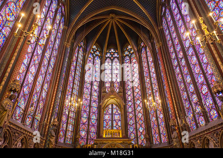 Kapelle Sainte-Chapelle, Innenansicht, Île de la Cité, Paris, Frankreich Stockfoto