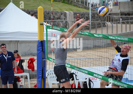 Portrush, Co Antrim, Nordirland August 8 2013 World Police & Fire Games Voilleyball Meisterschaft Stockfoto
