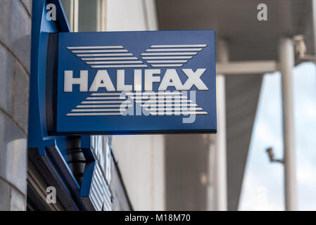 Northampton Großbritannien 06 Januar 2018: Halifax logo Schild. Stockfoto