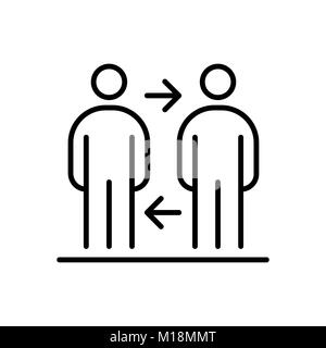 Zwei Geschäftsleute Symbol einfache Linie flache Abbildung. Stock Vektor