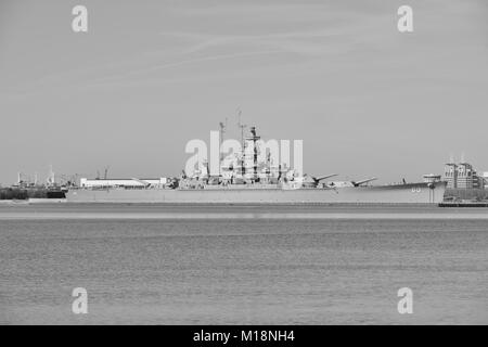 USS Alabama eine Dakota class Battleship Stockfoto