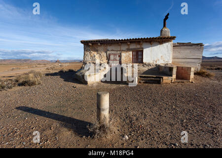 Die Zuflucht in der Bardenas Reales, Navarra, Spanien Stockfoto