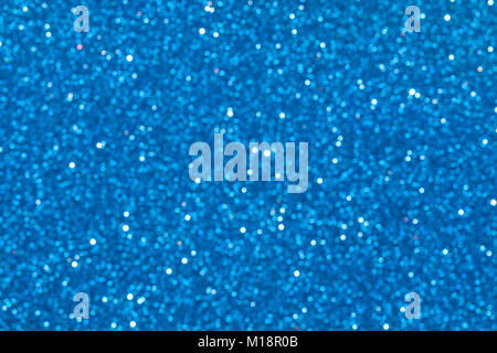 Blau glitter Schaum Blatt Textur Textur Hintergrund - außerhalb des Fokus mit Bokeh Stockfoto