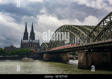 Kölner Dom im Sommer Tag Stockfoto