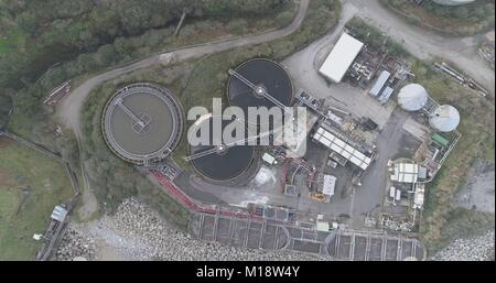 Drone Schüsse aus über Falmouth Werft, Cornwall Stockfoto