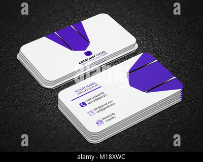 Business Card Design mit Mock up. 3D-Darstellung. Stockfoto