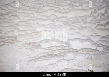 Pamukkale travertines strukturierten Hintergrund bei Pamukkale Denizli Türkei. Stockfoto
