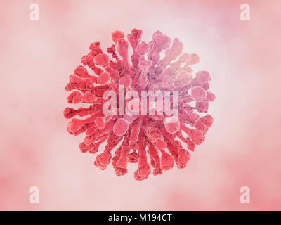 Das Virus in den Körper in der Makroebene auf Hintergrund. 3D-Rendering Stockfoto