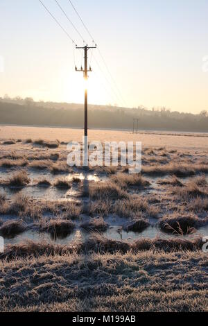 Ein frostiger Morgen in Amberley West Sussex Stockfoto