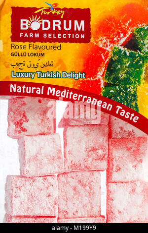 "Die Türkei Bodrum Farm Selection' Rose aromatisiert Luxus türkischen Natürlichen mediterranen Geschmack begeistern Stockfoto