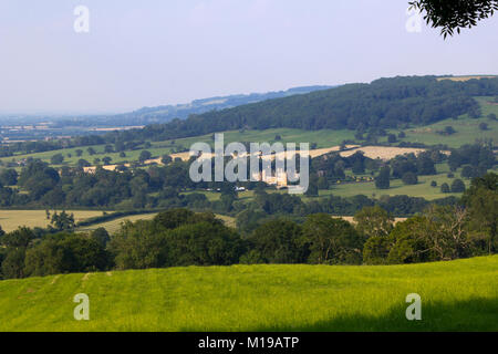 Abendsonne Blick auf die idyllische Landschaft in der Nähe von Cotswold Winchcombe, Gloucestershire, UK. Stockfoto