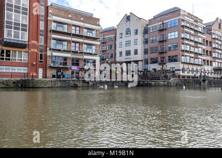 Tot's am Fluss, Redcliffe Back Wharf. Bristol, Großbritannien. Stockfoto