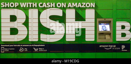 Amazon Schließfach im Broadway Shopping Centre Hammersmith - Bish Bash, Dosh! Stockfoto