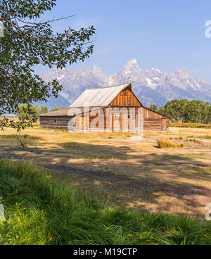 Mormon Zeile Scheune im Grand Teton National Park, WY, USA Stockfoto
