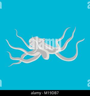 Octopus cartoon Vektor-illustration Flat Style Vorderseite Stock Vektor
