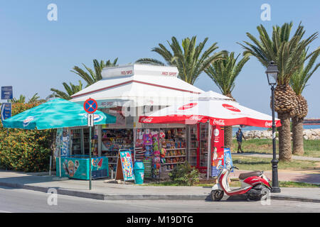 Essen und Trinken Kiosk auf Harbourfront, Sofokli Venizelou, Rethymnon (Rethymno), Rethymno, Kreta (Kriti), Griechenland Stockfoto