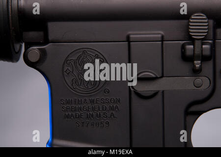 Smith und Wesson AR15 Empfänger Stockfoto