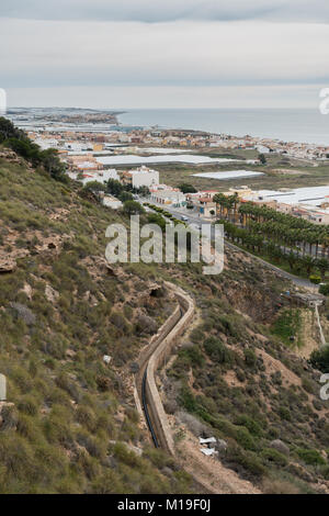 Invernaderos, Kunststoff Gewächshäuser, Treibhäuser für Boden freien Kulturen in Murcia, Spanien. Ein Störfaktor für die Landschaft als Stockfoto