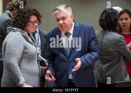 Brüssel, Bxl, Belgien. 29 Jan, 2018. Der polnische Außenminister Krzysztof JURGIEL während Landwirtschaftsminister Treffen des Europäischen Rates in Brüssel, Belgien am 29.01.2018 von Wiktor Dabkowski Credit: Wiktor Dabkowski/ZUMA Draht/Alamy leben Nachrichten Stockfoto