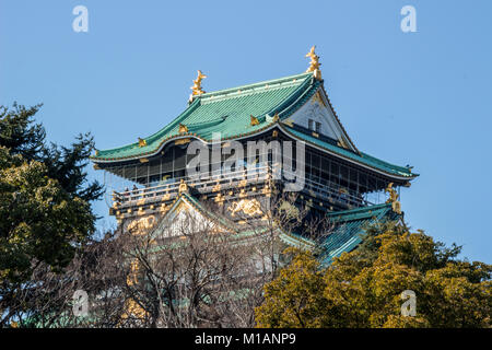 (27, Januar, 2018, Osaka, Japan) ein Hauptturm der Burg von Osaka (Osaka-JO) Stockfoto