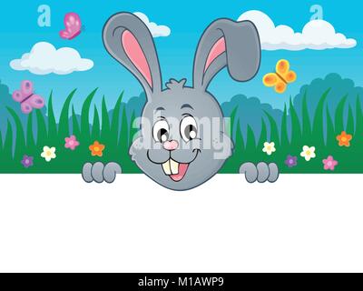 Lauern Osterhase Thema Bild 2-eps 10 Vector Illustration. Stock Vektor