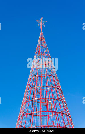 Madeira Portugal Madeira Weihnachtsbaum aus modernen LED-Lichter am Weihnachtsbaum Funchal Madeira Portugal eu Europa Stockfoto