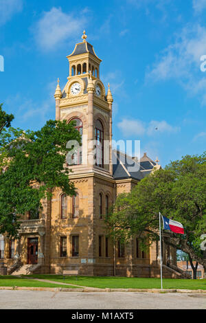 Texas, Hill Country, Llano County Courthouse erbaut 1893 im neuromanischen Stil Stockfoto