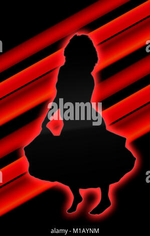 Digital verbesserte Bild eines ägyptischen Beladi stil Bauchtänzerin auf weißem Hintergrund Stockfoto